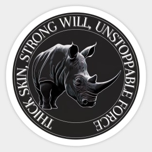 Thick Skin, Strong Will, Unstoppable Force Sticker